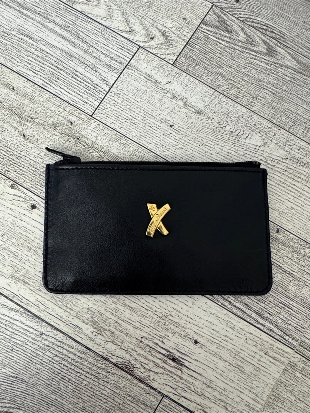 Paloma Picasso Vintage Black Leather Coin Wallet/Pouch